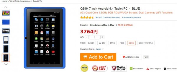 Q88H 7 inch Android 4.4 Tablet PC