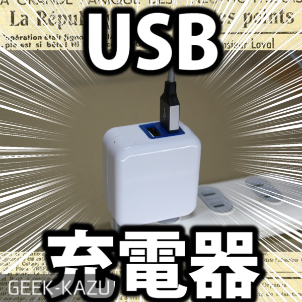 【USB充電器】2ポート搭載のシンプル・イズ・ベストの充電器♪