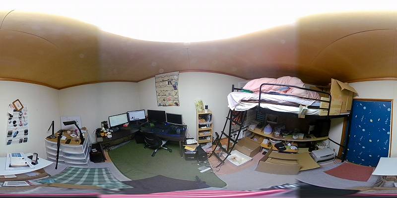 【中華360度カメラ】Elecam360で自分の部屋を撮影してみた。